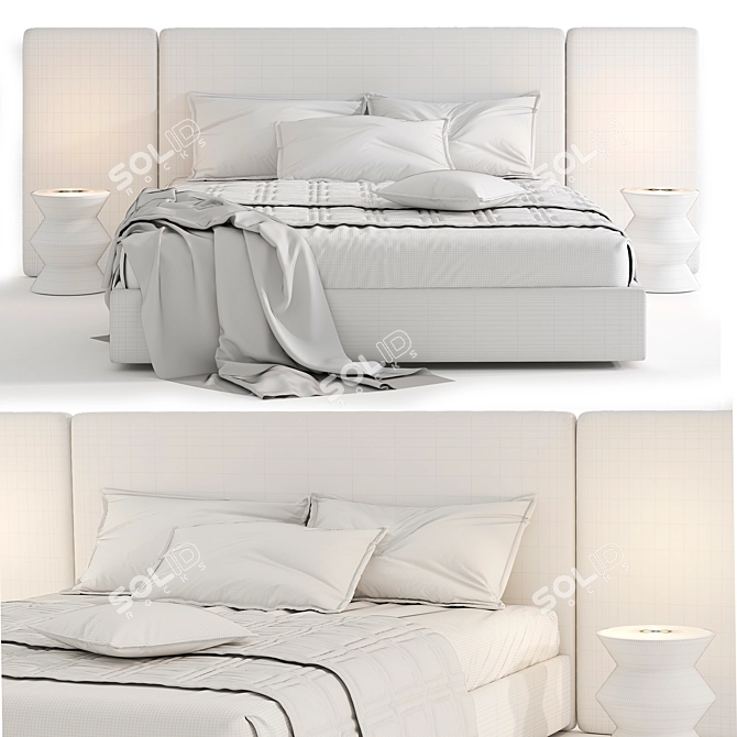 "Sleek Harris Bed 3D Model 3D model image 7