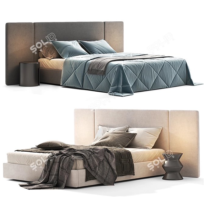 "Sleek Harris Bed 3D Model 3D model image 8