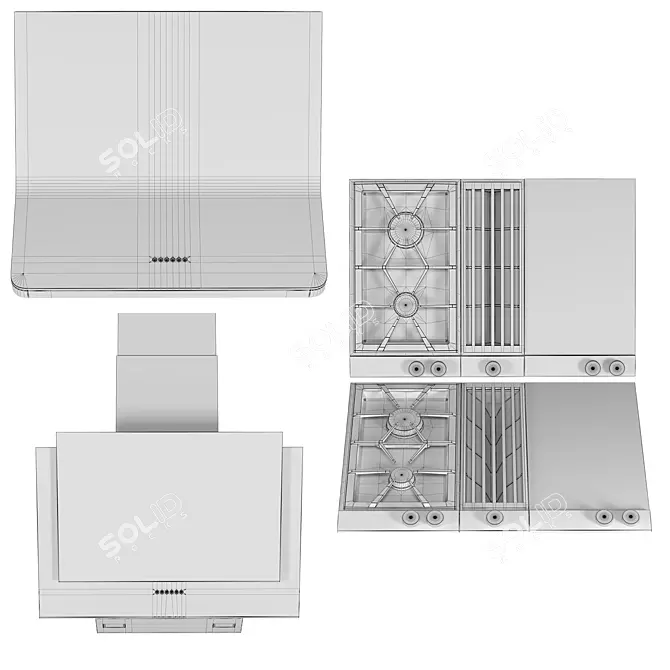 Luxury Kitchen Appliance Set Bundle 3D model image 5