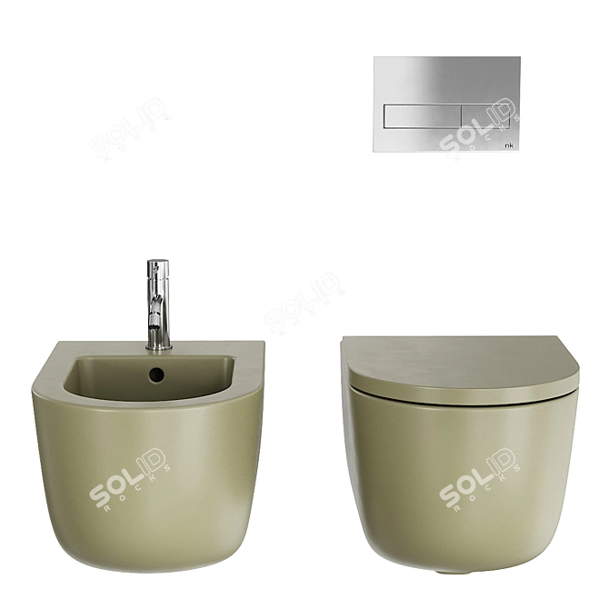 Futura Wall-Hung Toilet Bidet 3D model image 2