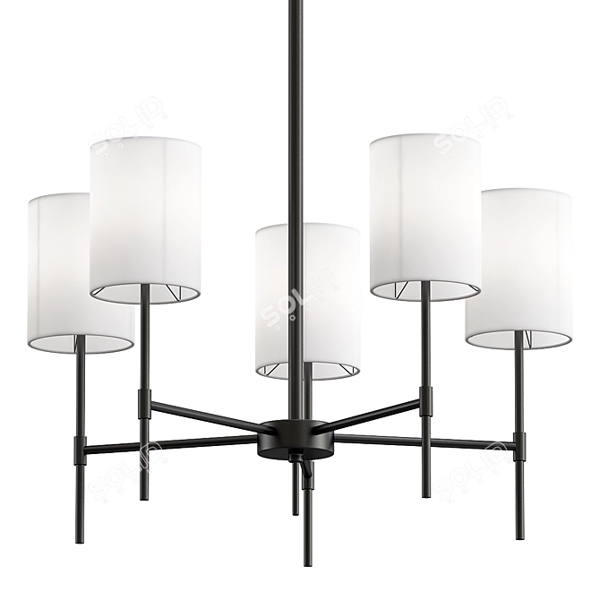 Modern Matte Black Chandelier Model 3D model image 1