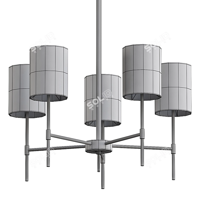 Modern Matte Black Chandelier Model 3D model image 3