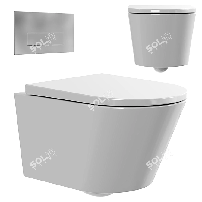 AM.PM Sense Wall-Hung Toilet 3D model image 1