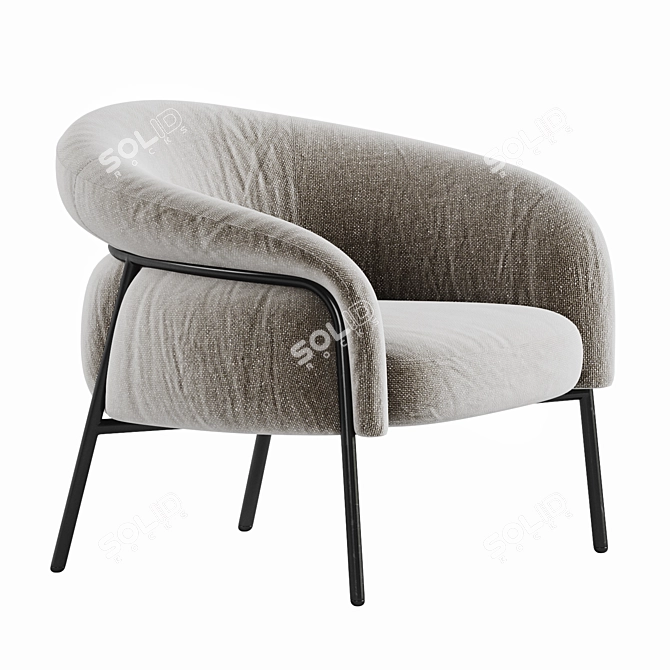 Modern Comfort Bella Armchair 3D model image 2