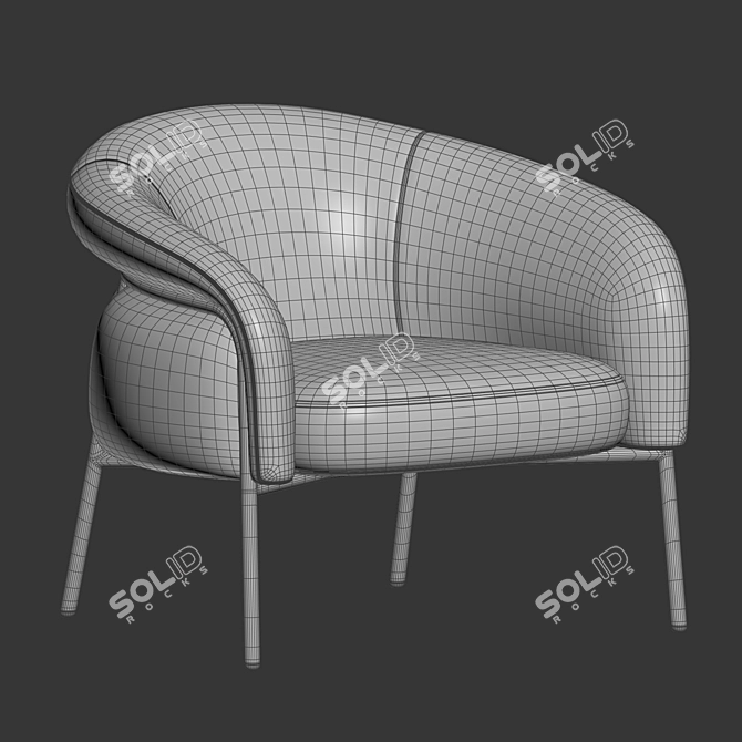 Modern Comfort Bella Armchair 3D model image 4