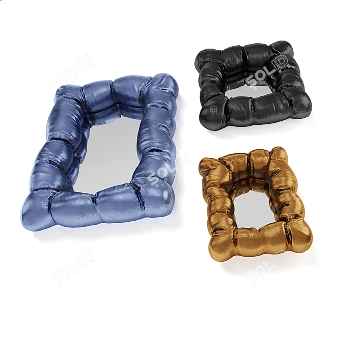 Kelly Wearstler Metal Wall Mirror Trio 3D model image 4