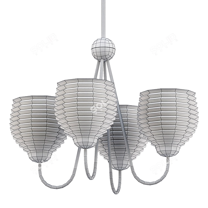 Modern Brass Warrington Chandelier 3D model image 3