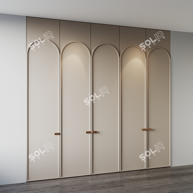 V-Ray compatible Wardrobe 3 Texture 3D model image 4