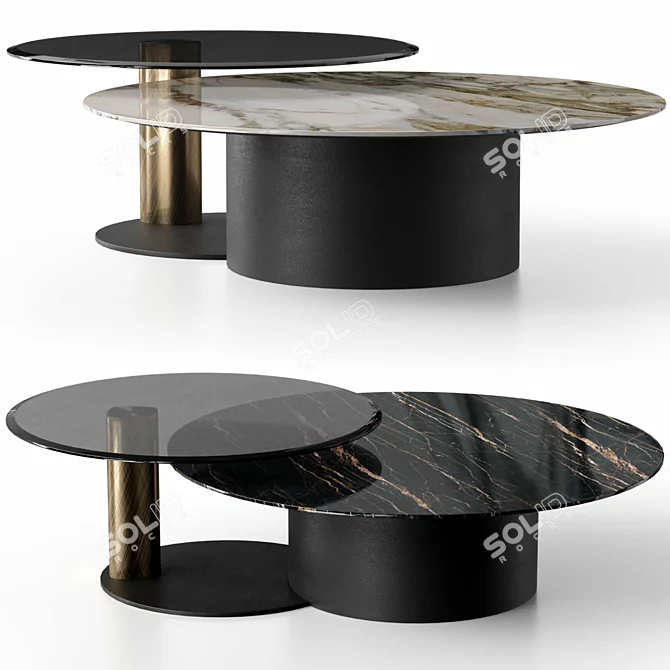 Customizable Keramik Bond Table, Cattelanitalia 3D model image 2