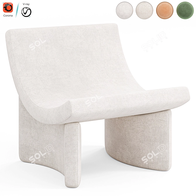 Modern Armchair by Mogg 3D model image 1