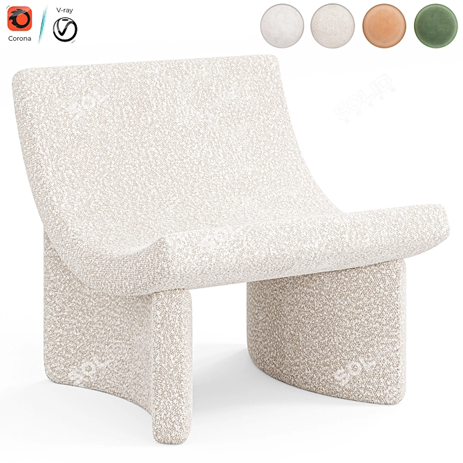 Modern Armchair by Mogg 3D model image 4