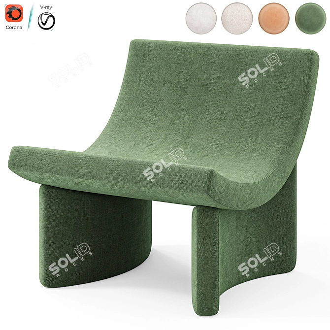 Modern Armchair by Mogg 3D model image 5