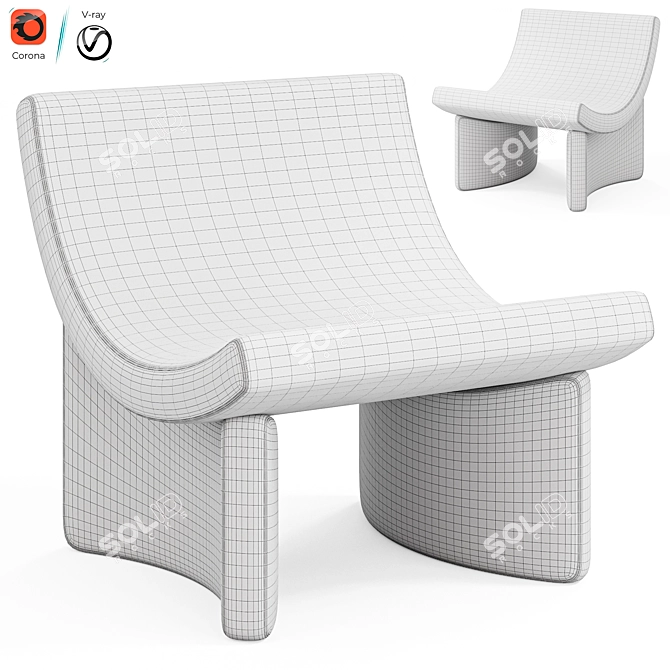 Modern Armchair by Mogg 3D model image 6