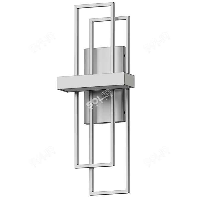 Modern Metal Geometric Wall Sconce 3D model image 5