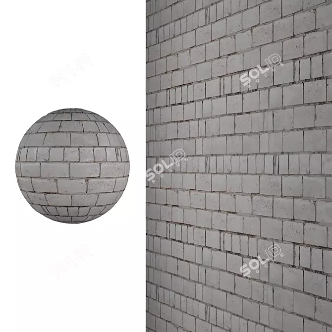 Seamless Perloblock Masonry Textures 3D model image 1