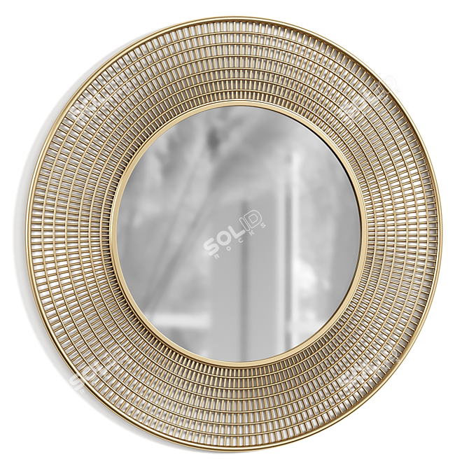 Contemporary Round Wall Mirror 3D model image 1