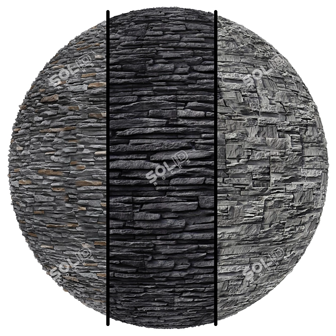 Natural Stone Cladding Texture Set 3D model image 7