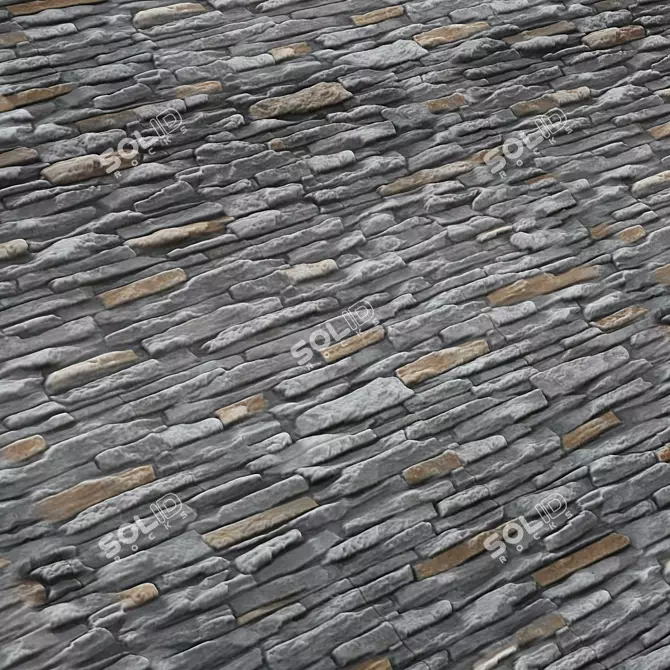 Natural Stone Cladding Texture Set 3D model image 2