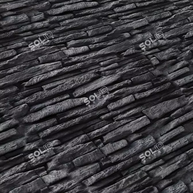 Natural Stone Cladding Texture Set 3D model image 4