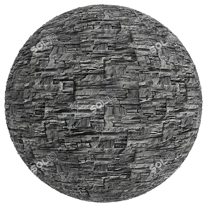 Natural Stone Cladding Texture Set 3D model image 5