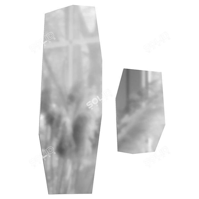 Elegant Shard Mirror, Black 3D model image 1