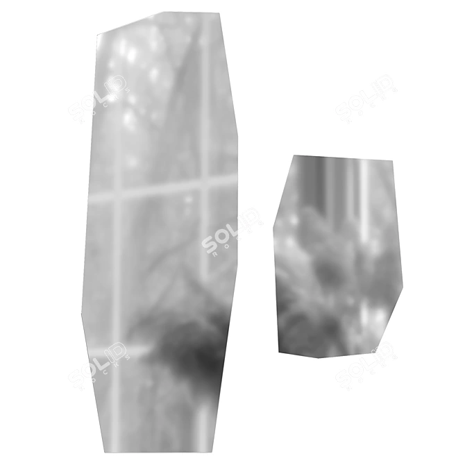 Elegant Shard Mirror, Black 3D model image 2