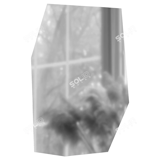 Elegant Shard Mirror, Black 3D model image 3