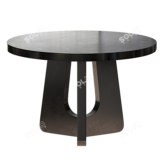 Modern Noir Dining Table 48in 3D model image 2