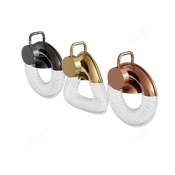 Venzel Wall LED Glass Ring & Triangle 3D model image 4