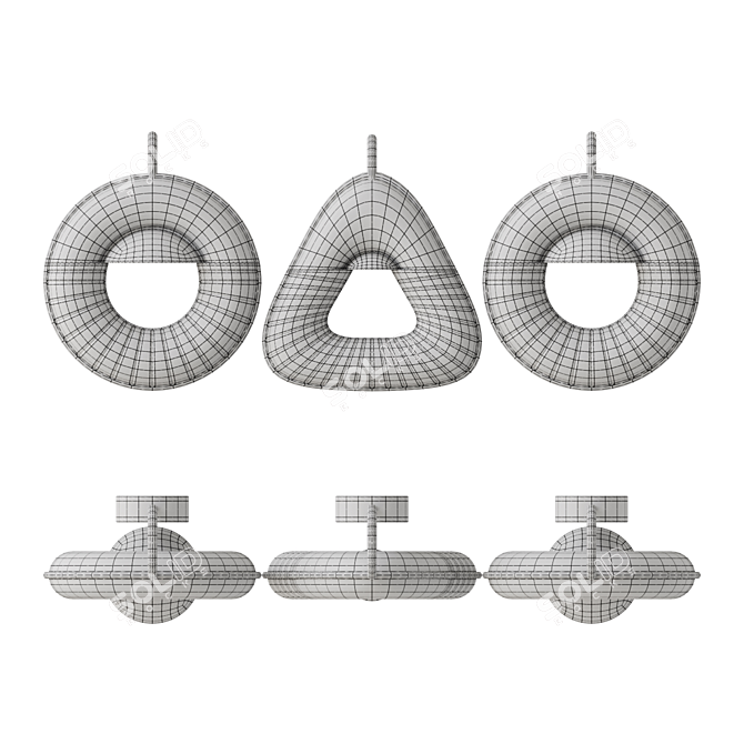 Venzel Wall LED Glass Ring & Triangle 3D model image 5