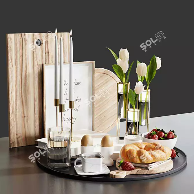 Kitchen Glass Vase Set 3D model image 4