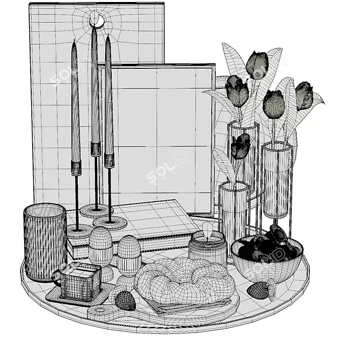 Kitchen Glass Vase Set 3D model image 5