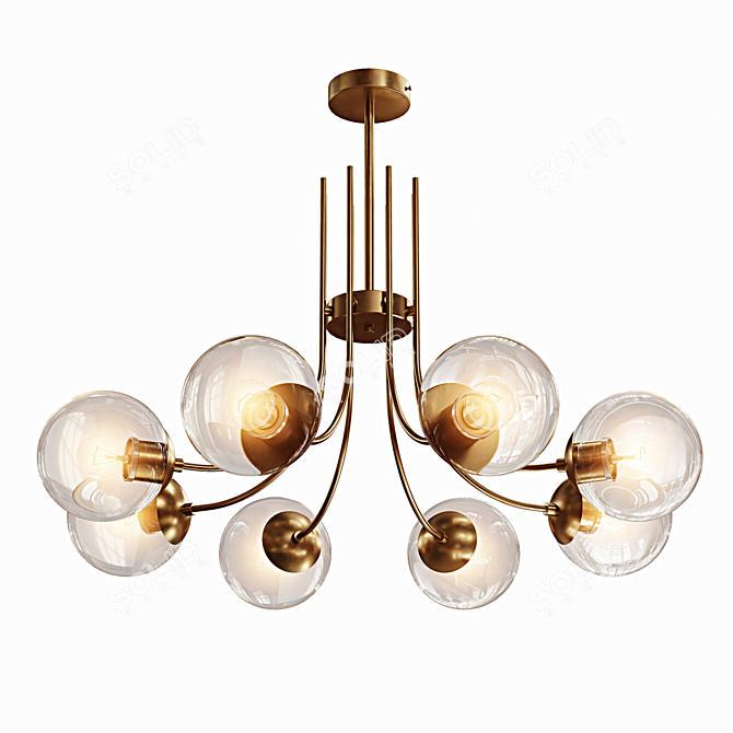 Vexity 8-Light Ceiling Fixture 3D model image 1