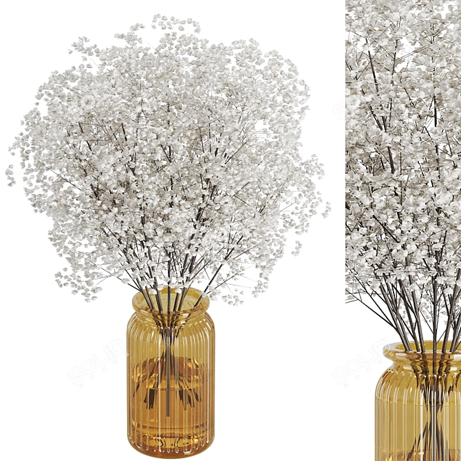 Ethereal Baby's Breath Bouquet 3D model image 1