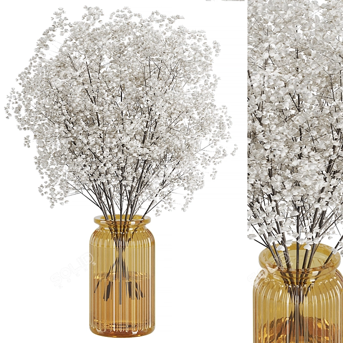 Ethereal Baby's Breath Bouquet 3D model image 2