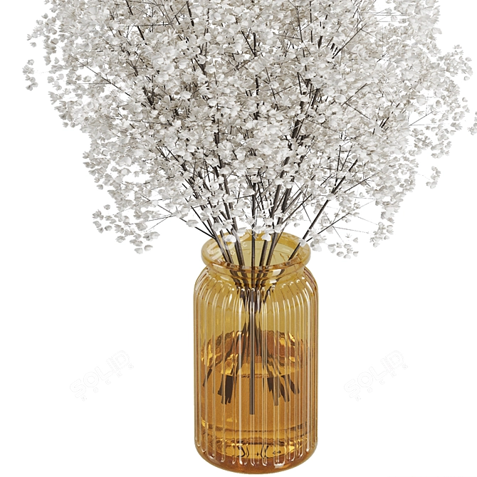 Ethereal Baby's Breath Bouquet 3D model image 3