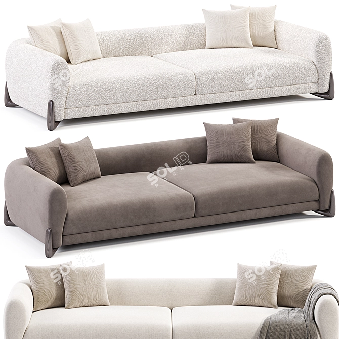 Contemporary Softbay Sofa for Porada 3D model image 1