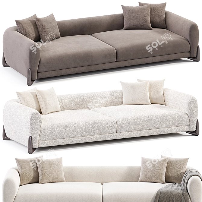 Contemporary Softbay Sofa for Porada 3D model image 3