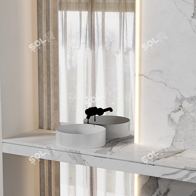 Modern Modular Bathroom Vanity Set 3D model image 3