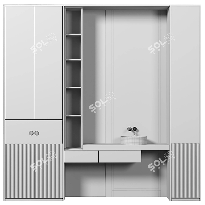 Versatile Bathroom Furniture Set 3D model image 4