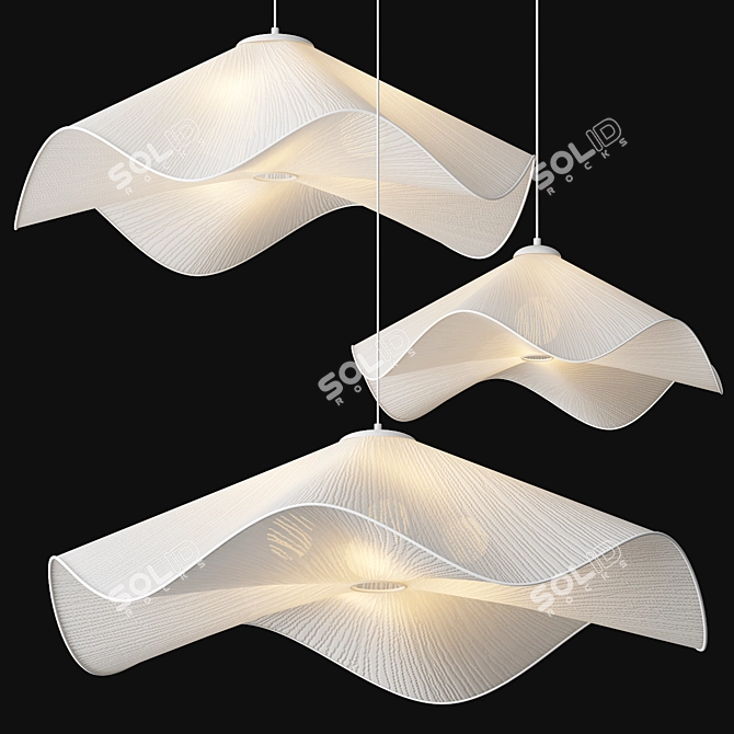 Modern Metal Pendant Lamp 3D model image 2
