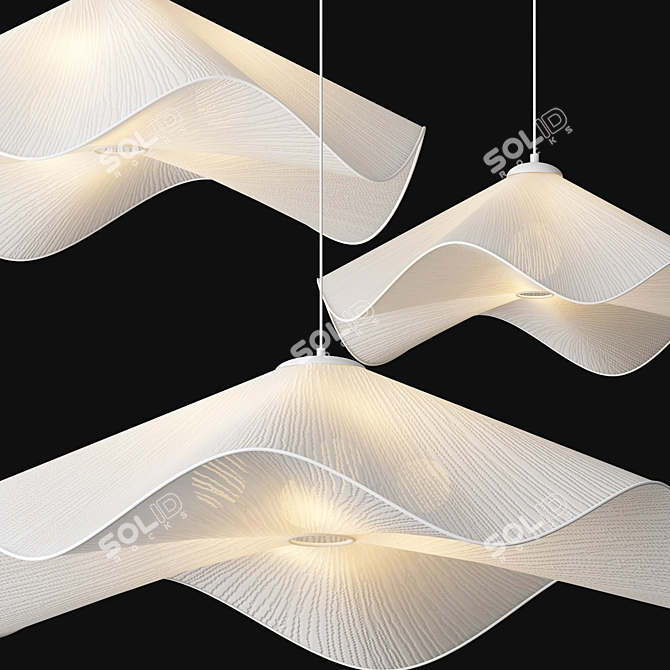 Modern Metal Pendant Lamp 3D model image 3