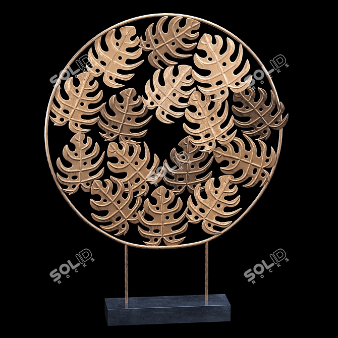 Tabletop Monstera Decor Panel 3D model image 1