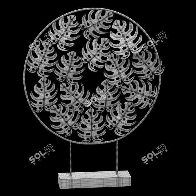 Tabletop Monstera Decor Panel 3D model image 2