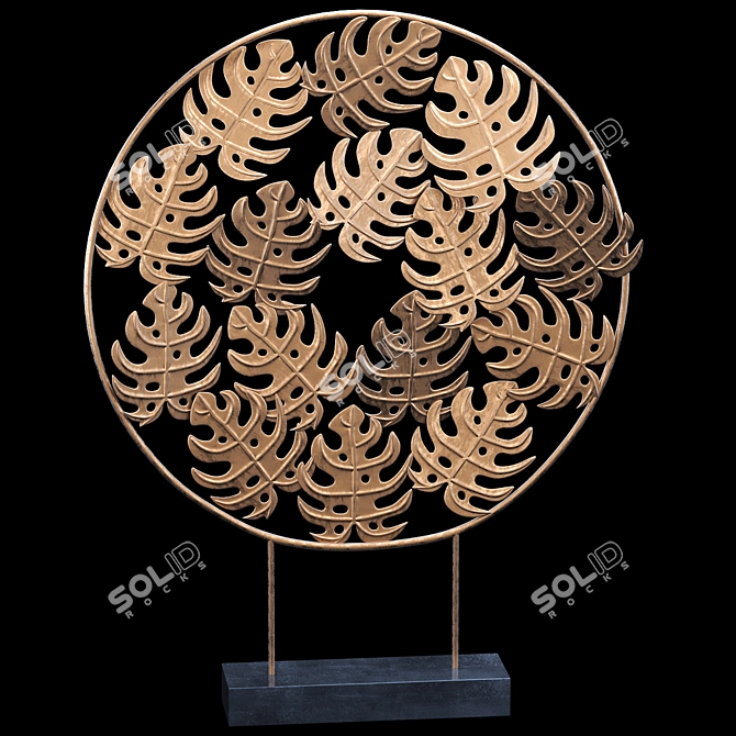 Tabletop Monstera Decor Panel 3D model image 3