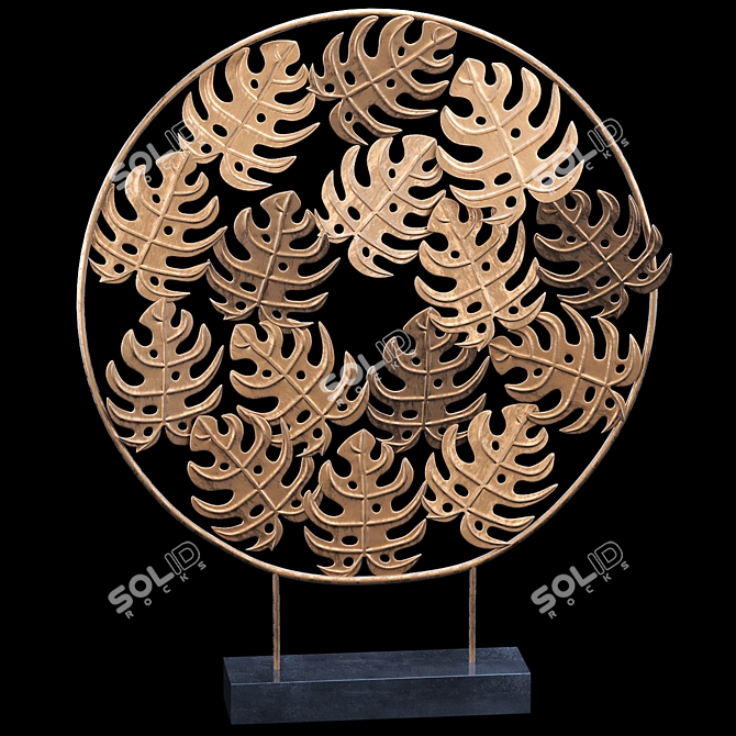 Tabletop Monstera Decor Panel 3D model image 4