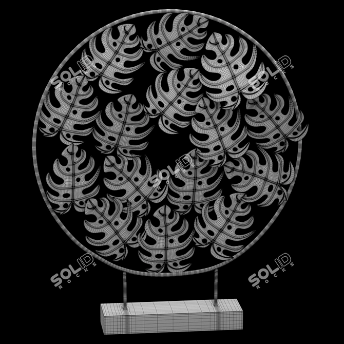 Tabletop Monstera Decor Panel 3D model image 5