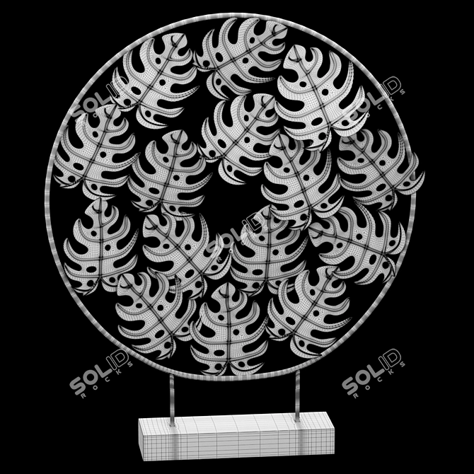 Tabletop Monstera Decor Panel 3D model image 6