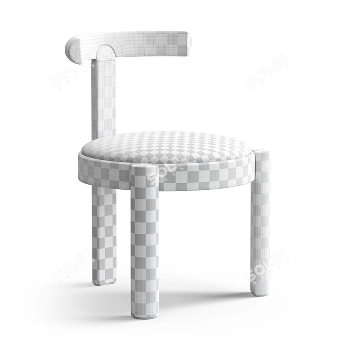 Modern Turbosmooth Dining Chair HESSENTIA 3D model image 4