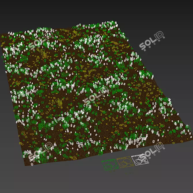 Luxury Grassland with Floral Decor 3D model image 5
